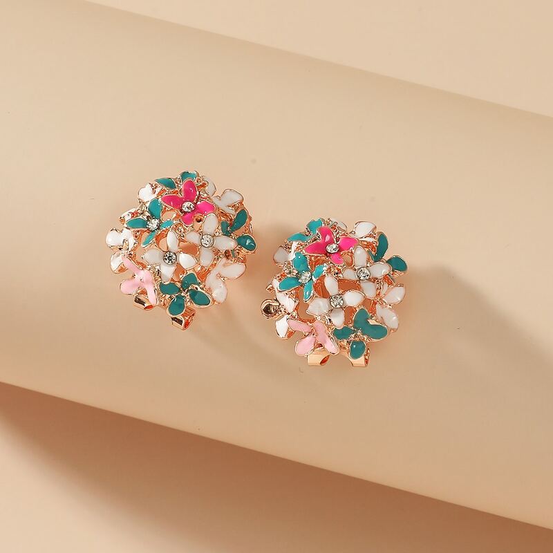 

Rhinestone Flower Decor Earrings, Multicolor