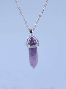 Vòng cổ mặt dây chuyền bằng đá nam thời trang và phổ biến để làm quà tặng trang sức và cho vẻ ngoài sành điệu - Màu tím - Xem 3