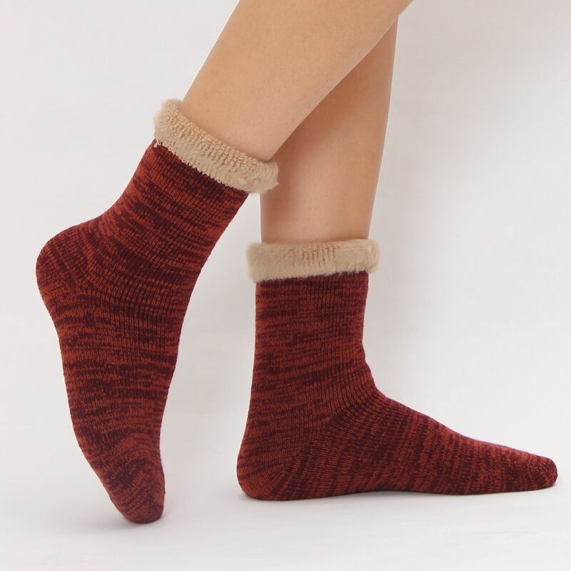 

Warm Crew Socks, Red