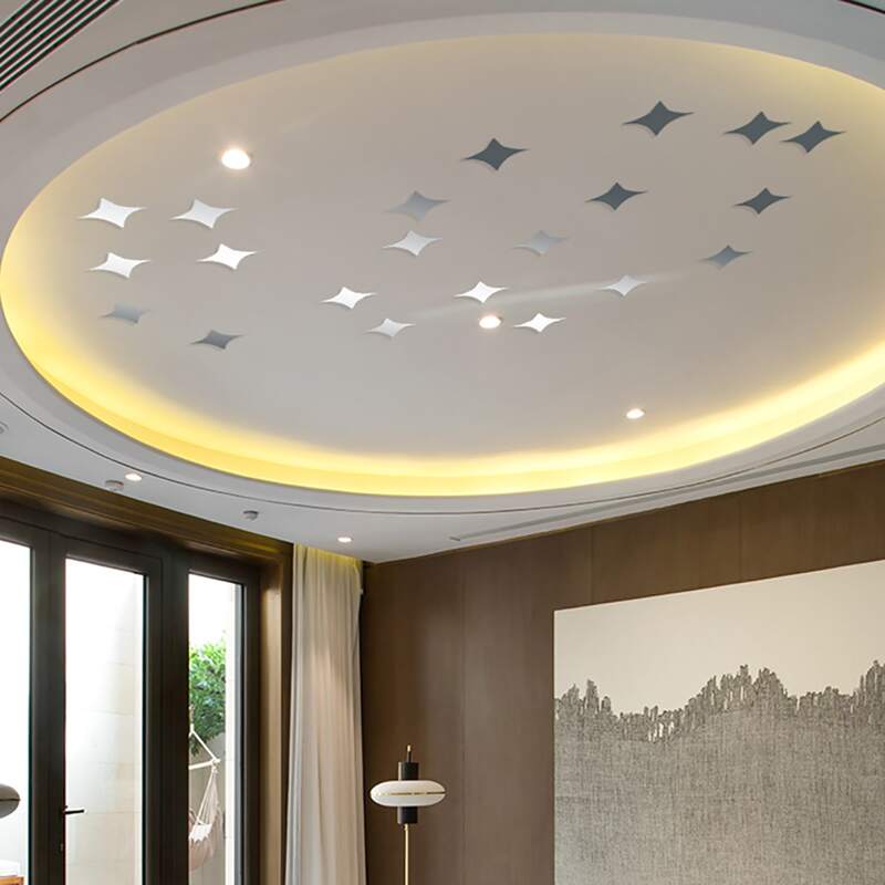 

30pcs Star Mirror Surface Wall Sticker, Silver