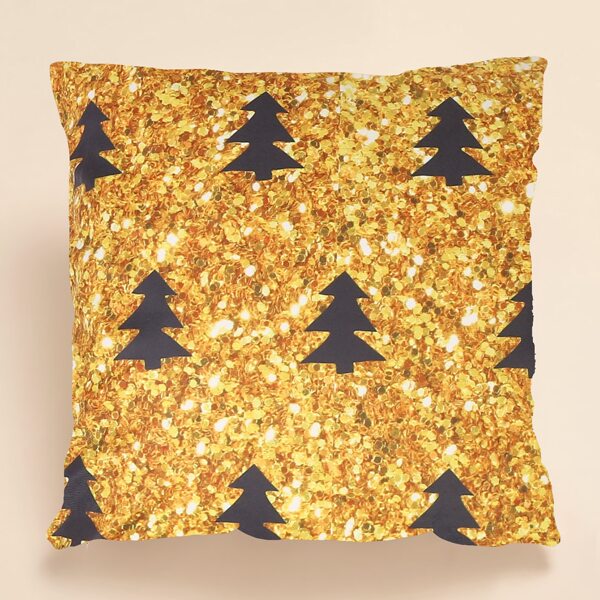 

Christmas Tree Print Cushion Cover Without Filler, Multicolor