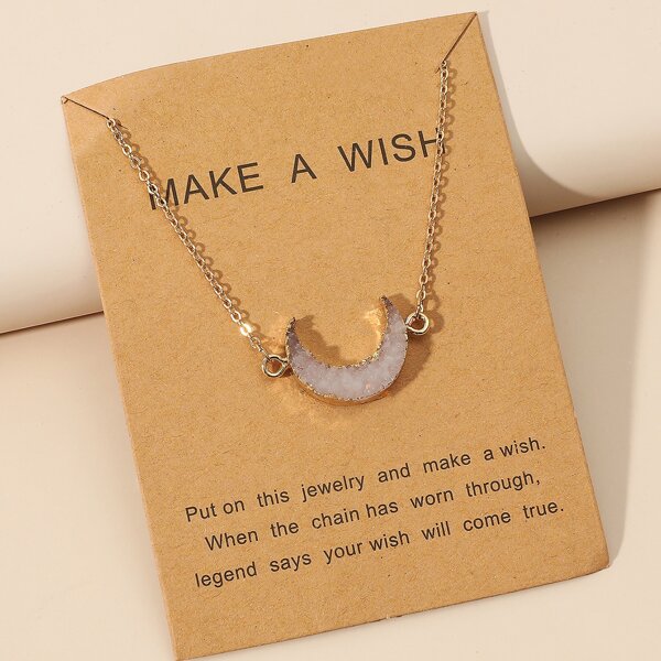 

Moon Pendant Necklace, Gold