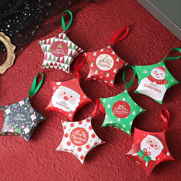 

5pcs Christmas Pattern Random Candy Box, Multicolor