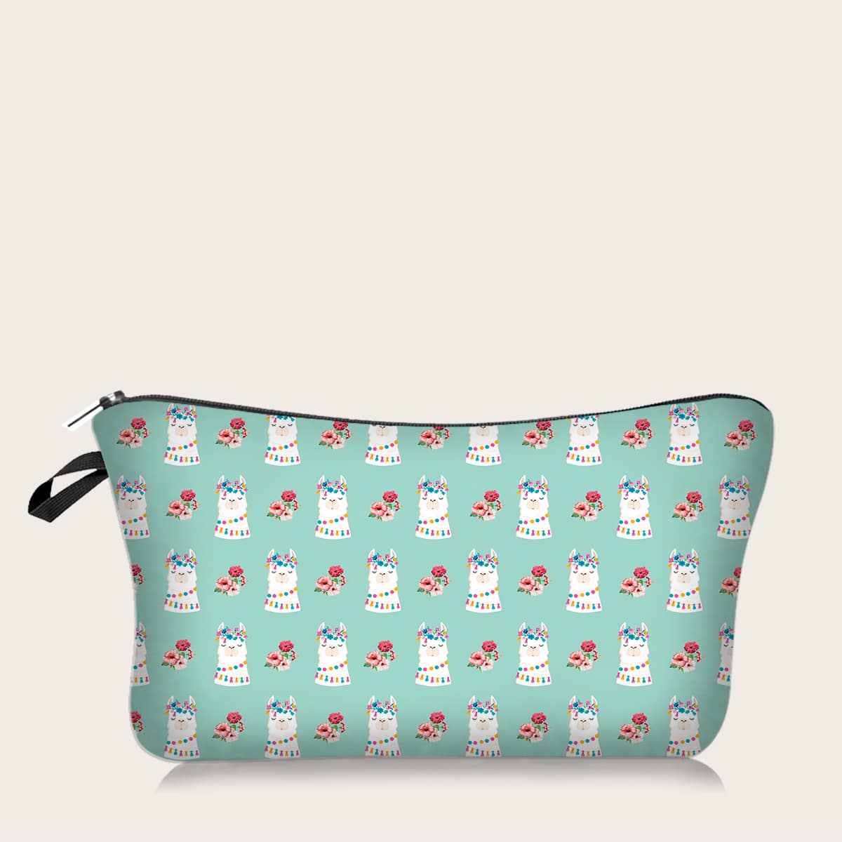 

Alpaca Cartoon Graphic Makeup Bag, Multicolor