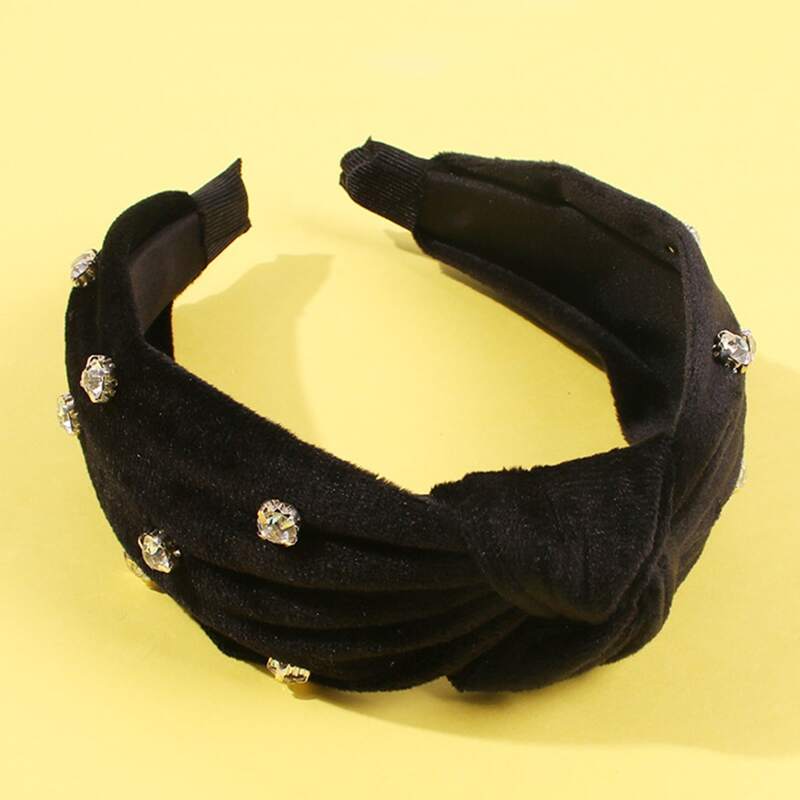 

Rhinestone Decor Knot Hair Hoop, Black