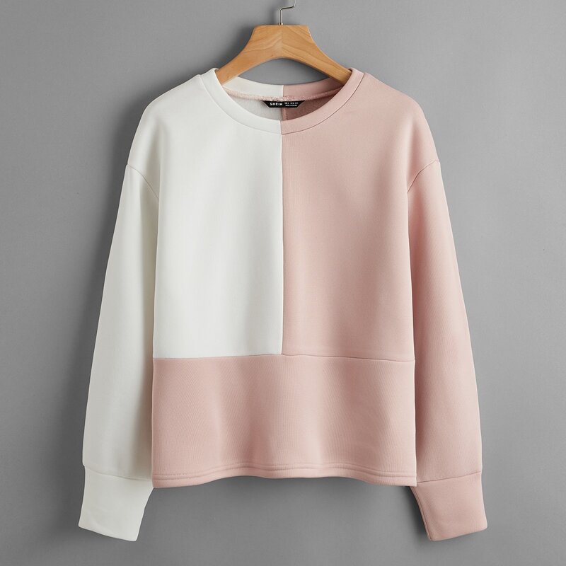 

Drop Shoulder Color Block Pullover, Multicolor