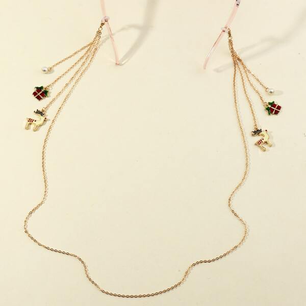 

Christmas Gift Charm Glasses Chain, Gold