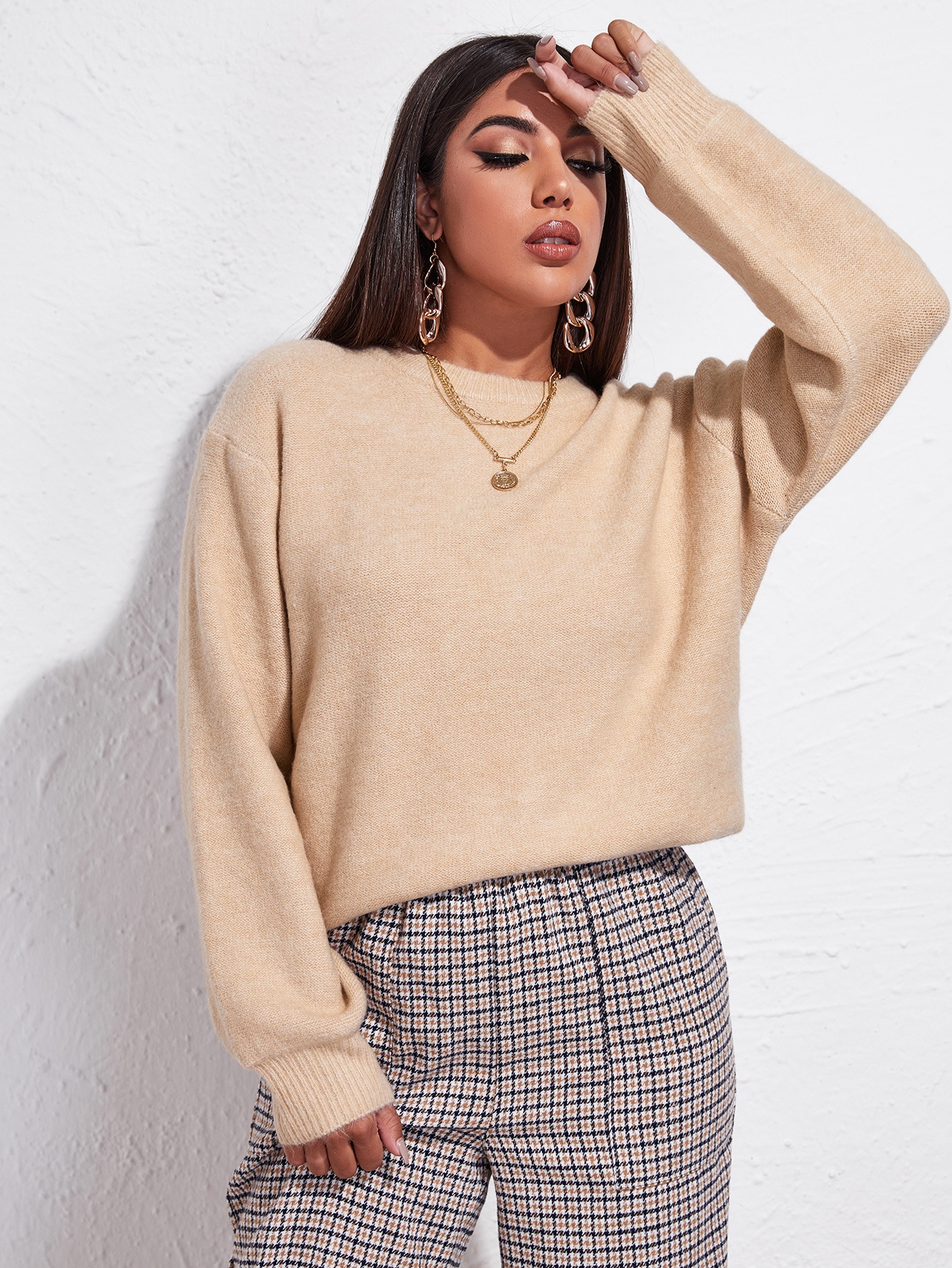 Drop Shoulder Solid Oversized Sweater thumbnail
