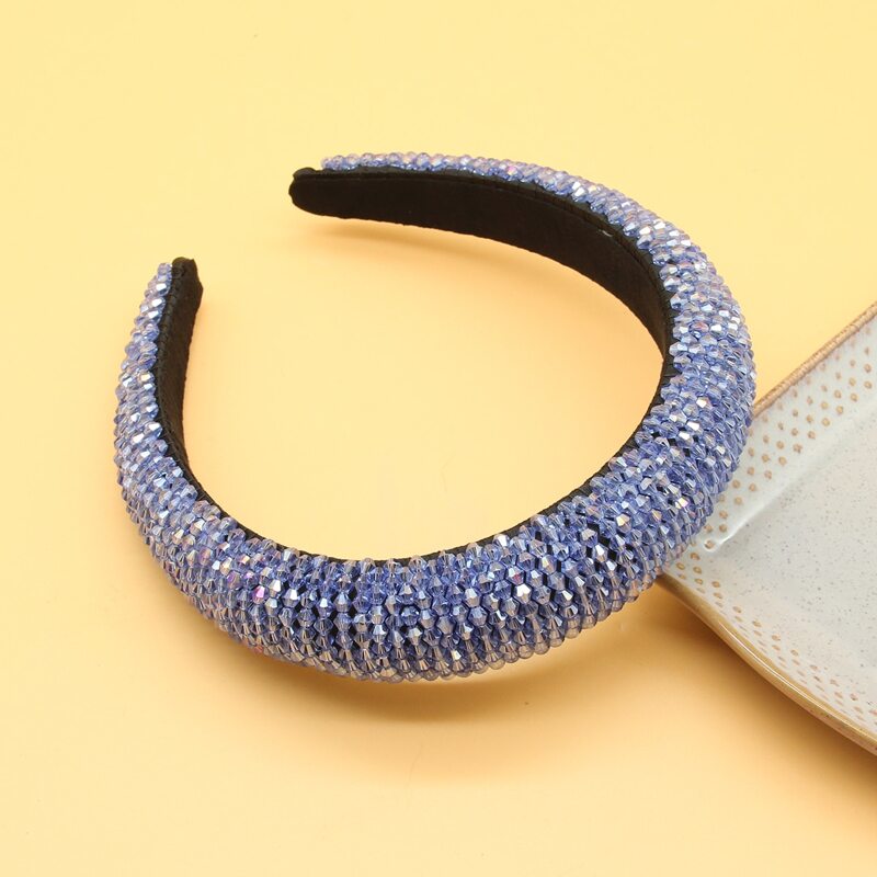 

Rhinestone Padded Hair Hoop, Blue