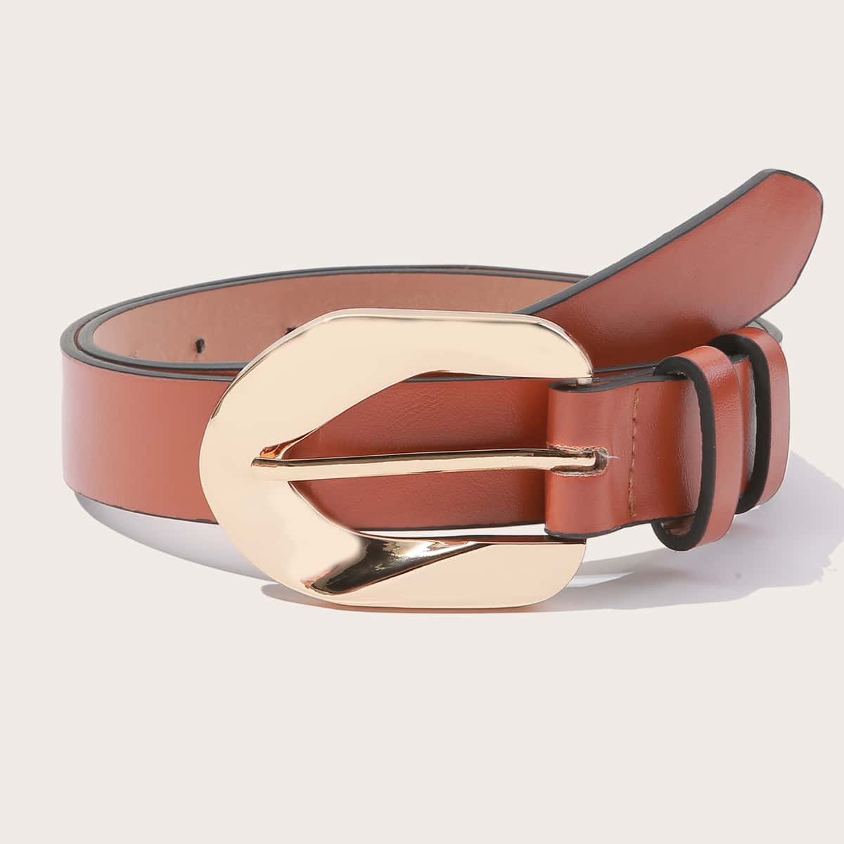 

Metal Buckle Belt, Brown