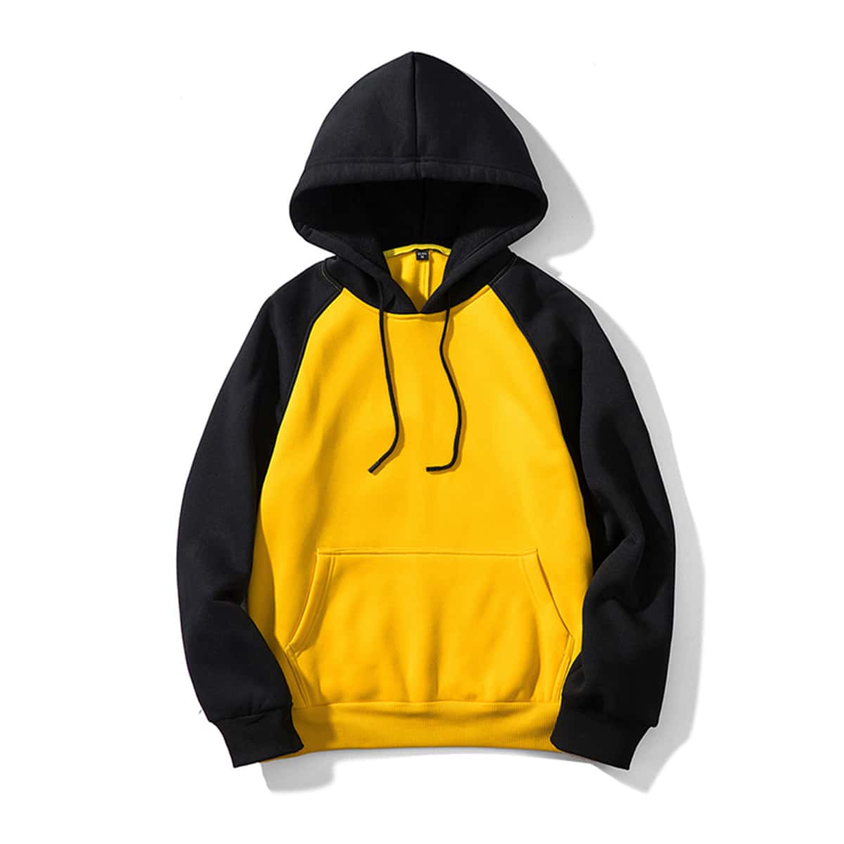 

Guys Colorblock Drawstring Hoodie, Yellow