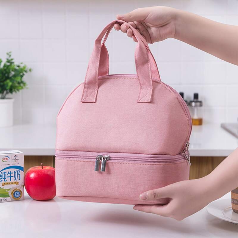 

1pc Portable Lunch Bag, Pink