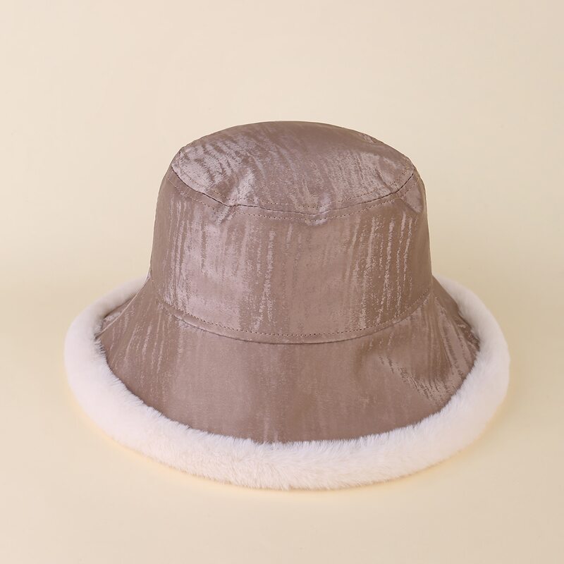 

Fluffy Trim Bucket Hat, Champagne