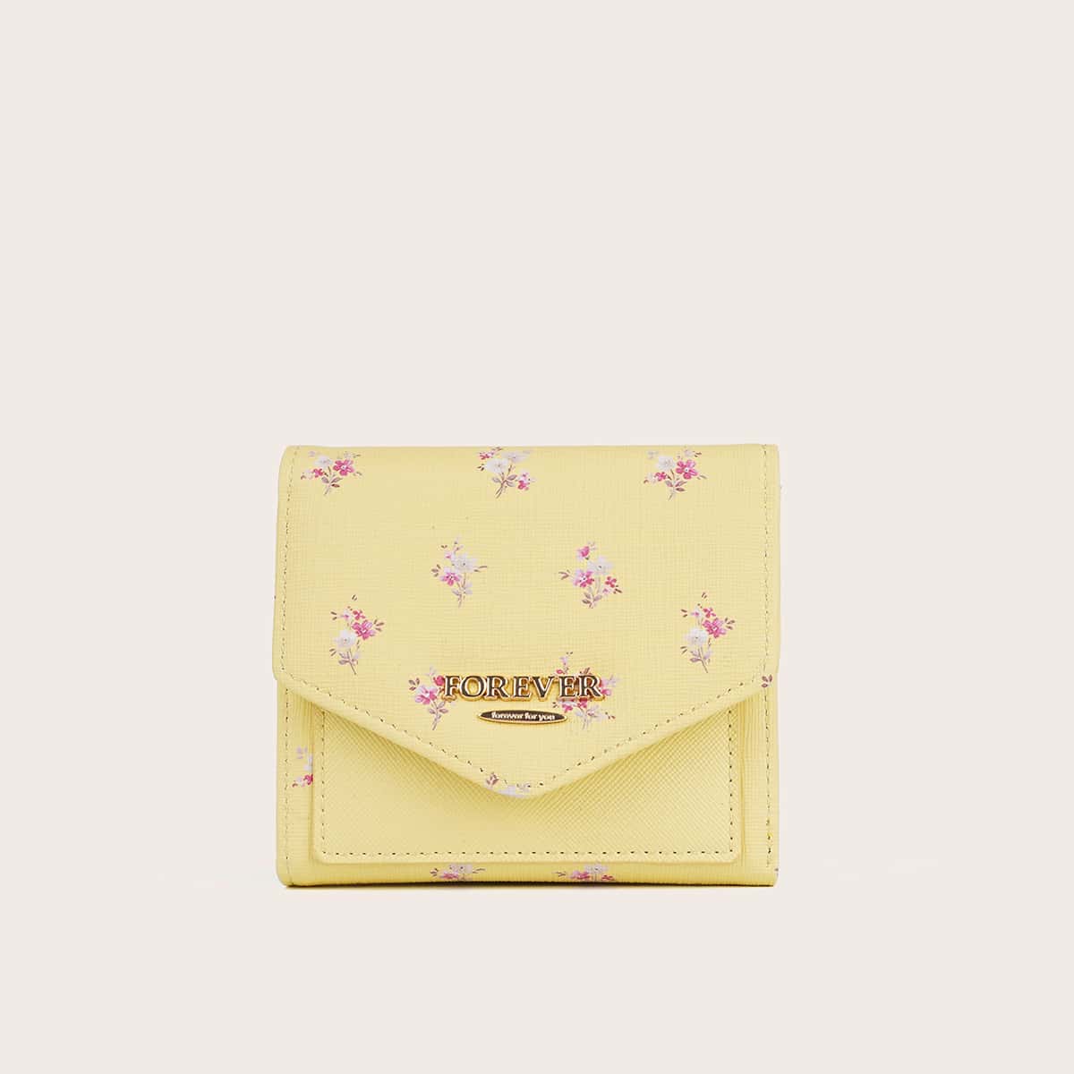 

Floral Graphic Fold Over Purse, Yellow