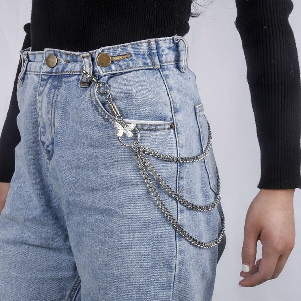 

Butterfly Charm Pant Chain, Silver