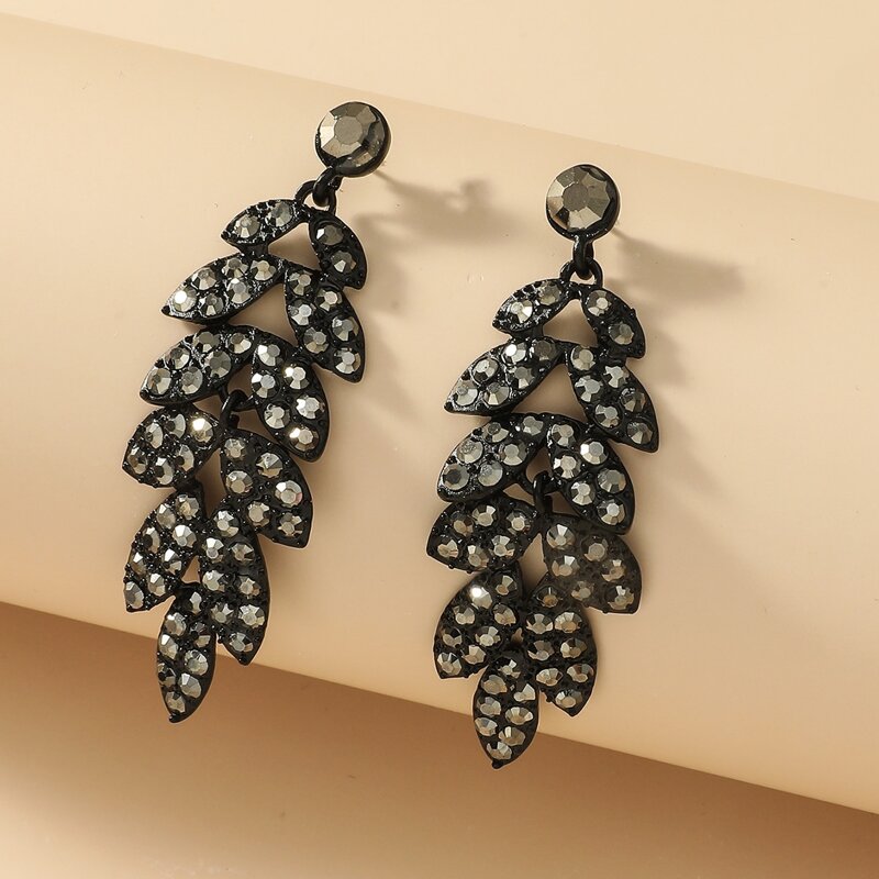 

Gemstone Drop Earrings, Black