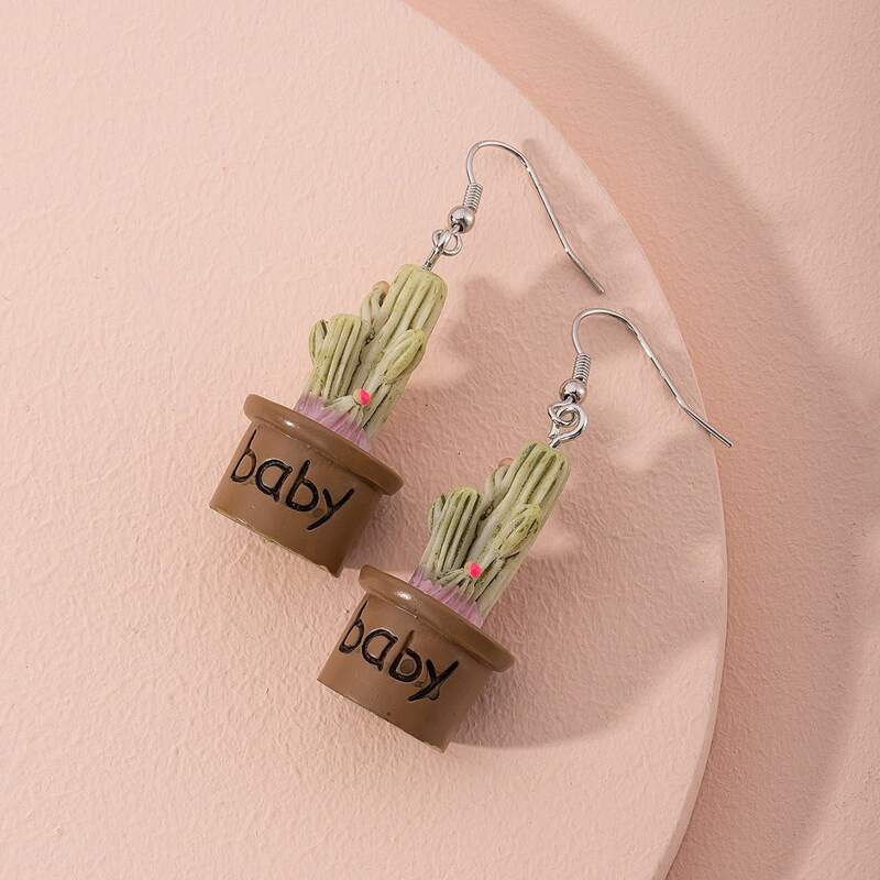 

Cactus Drop Earrings, Multicolor