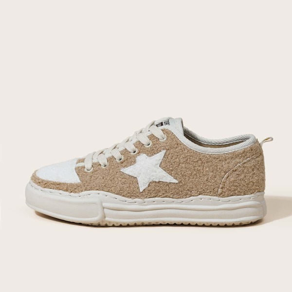 

Star Graphic Lace-up Front Sneakers, Brown
