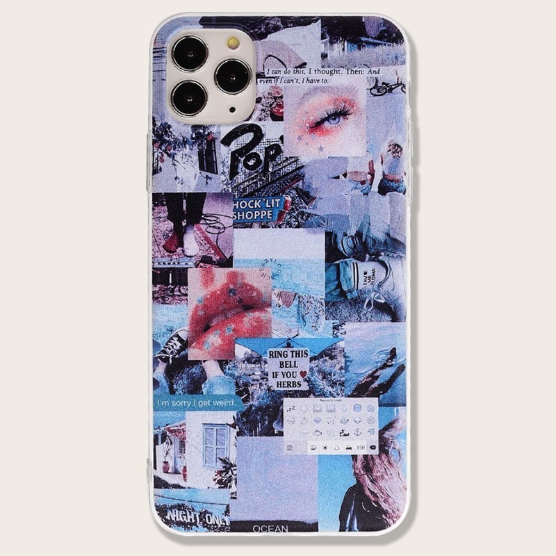 

Aesthetic Collage Pattern iPhone Case, Multicolor