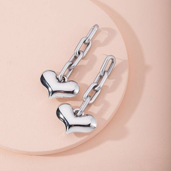 

Chain Drop Earrings, Silver