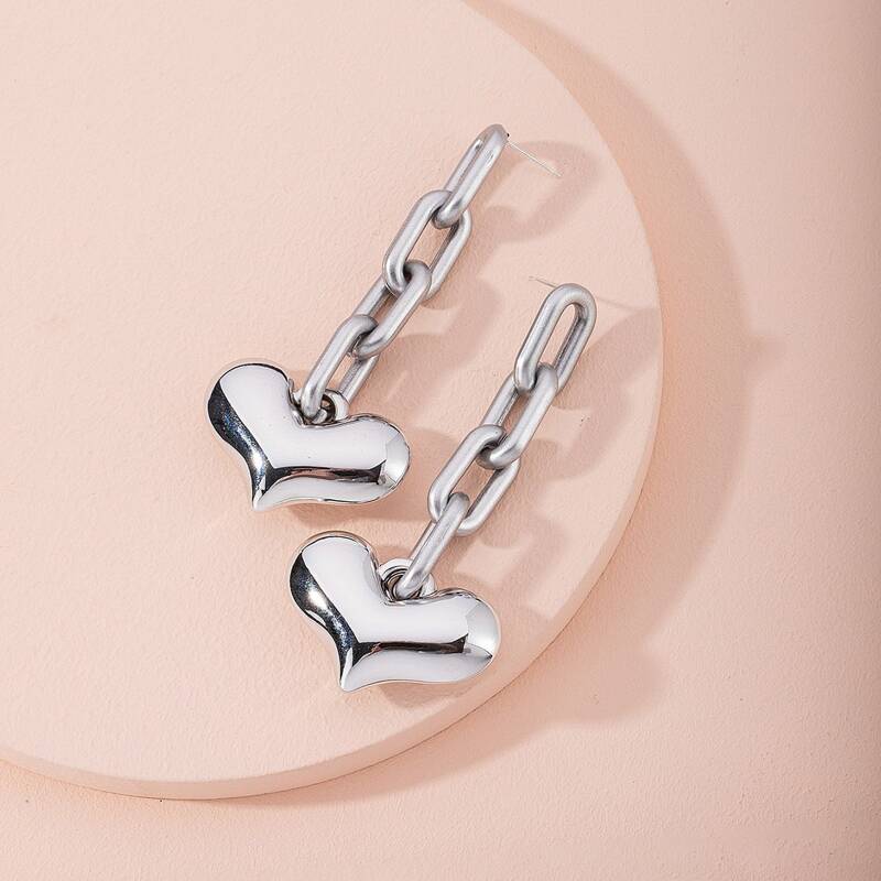 

Chain Drop Earrings, Silver