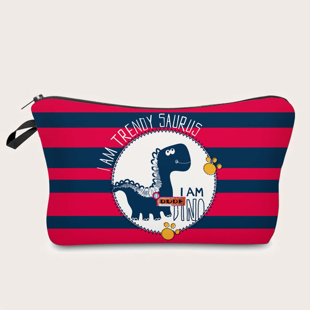 

Striped Dinosaur Makeup Bag, Multicolor
