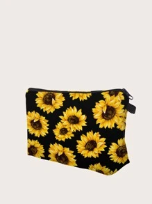 Bolsa de maquillaje con estampado de girasol - Multicolor - Ver 2