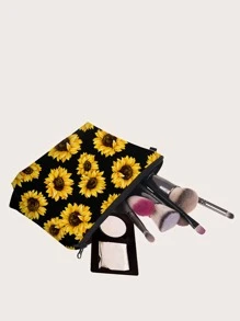 Bolsa de maquillaje con estampado de girasol - Multicolor - Ver 4