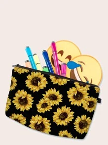 Bolsa de maquillaje con estampado de girasol - Multicolor - Ver 5