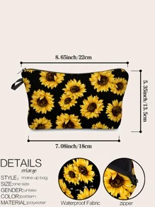 Bolsa de maquillaje con estampado de girasol - Multicolor - Ver 6