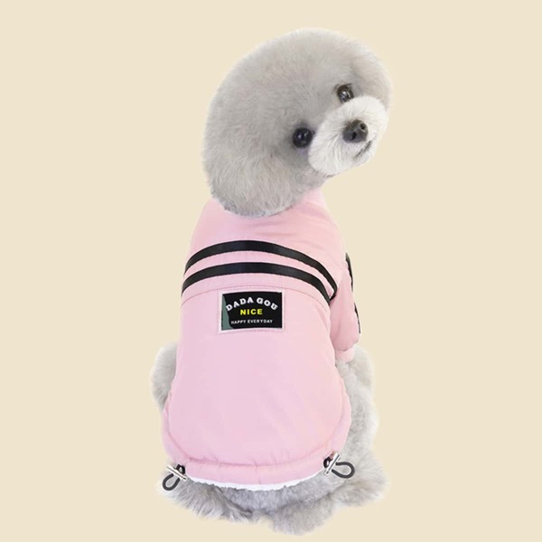 

Striped Dog Coat, Pink