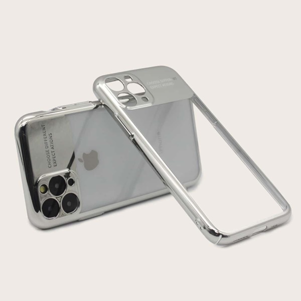 

Contrast Frame Clear iPhone Case, Silver clear