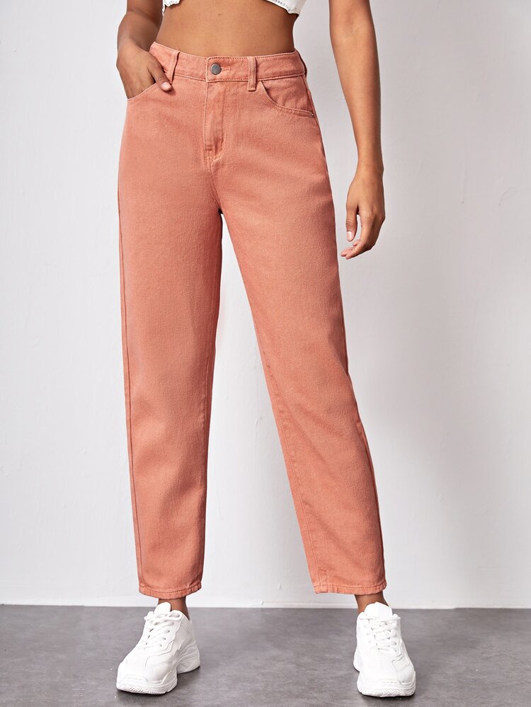 High Waist Straight Leg Jeans