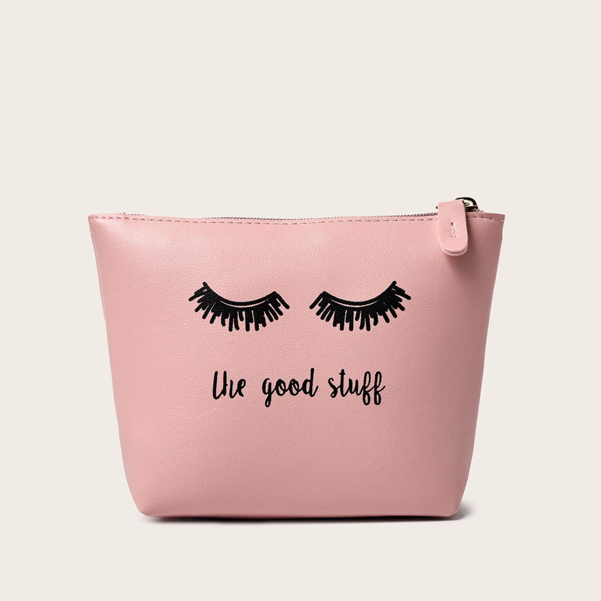 

Letter Graphic Clutch Bag, Pink