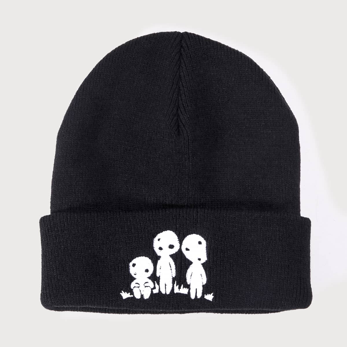 

Figure Embroidery Beanie, Black