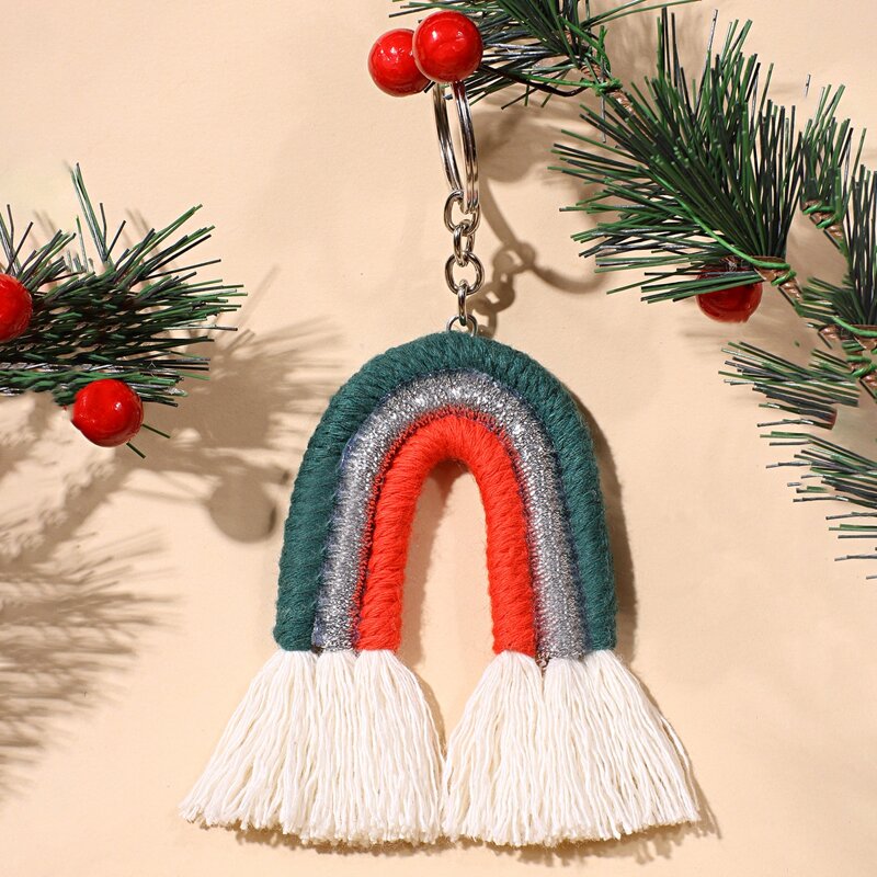

Christmas Rainbow Charm Keychain, Multicolor
