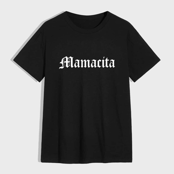 

Men Letter Graphic Crew Neck Tee, Black