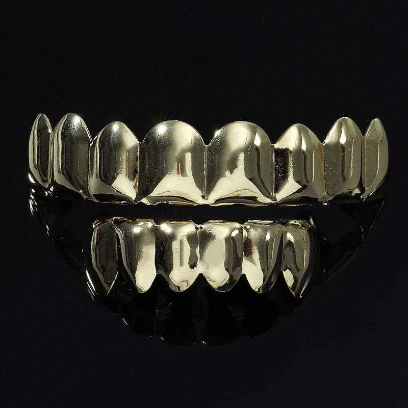 

Guys Solid Metal Teeth Braces, Gold