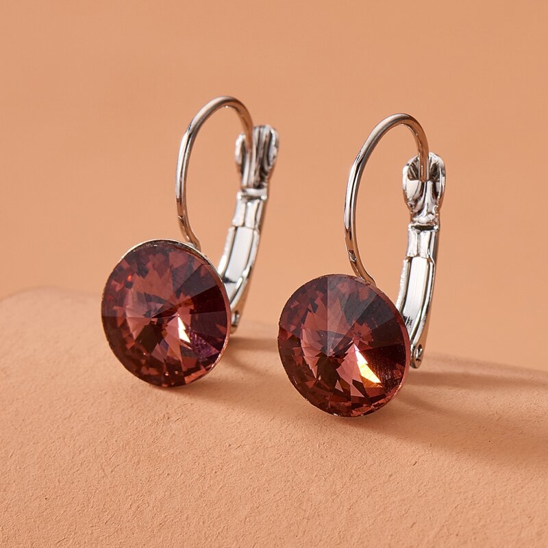 

Gemstone Decor Earrings, Silver