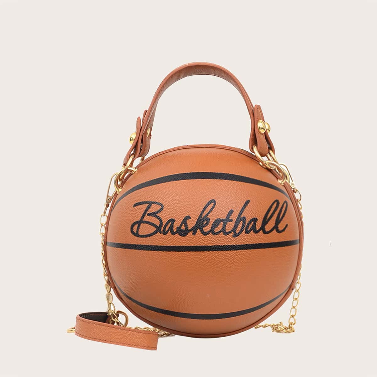 

Letter Graphic Ball Bag, Brown