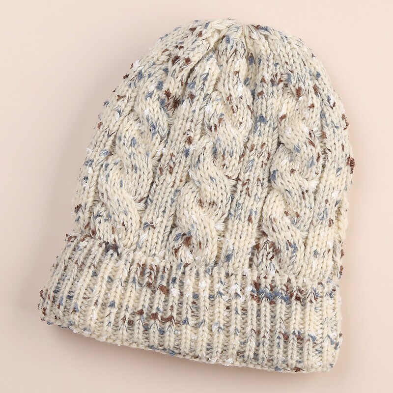 

Cable Knit Cuffed Beanie, Beige