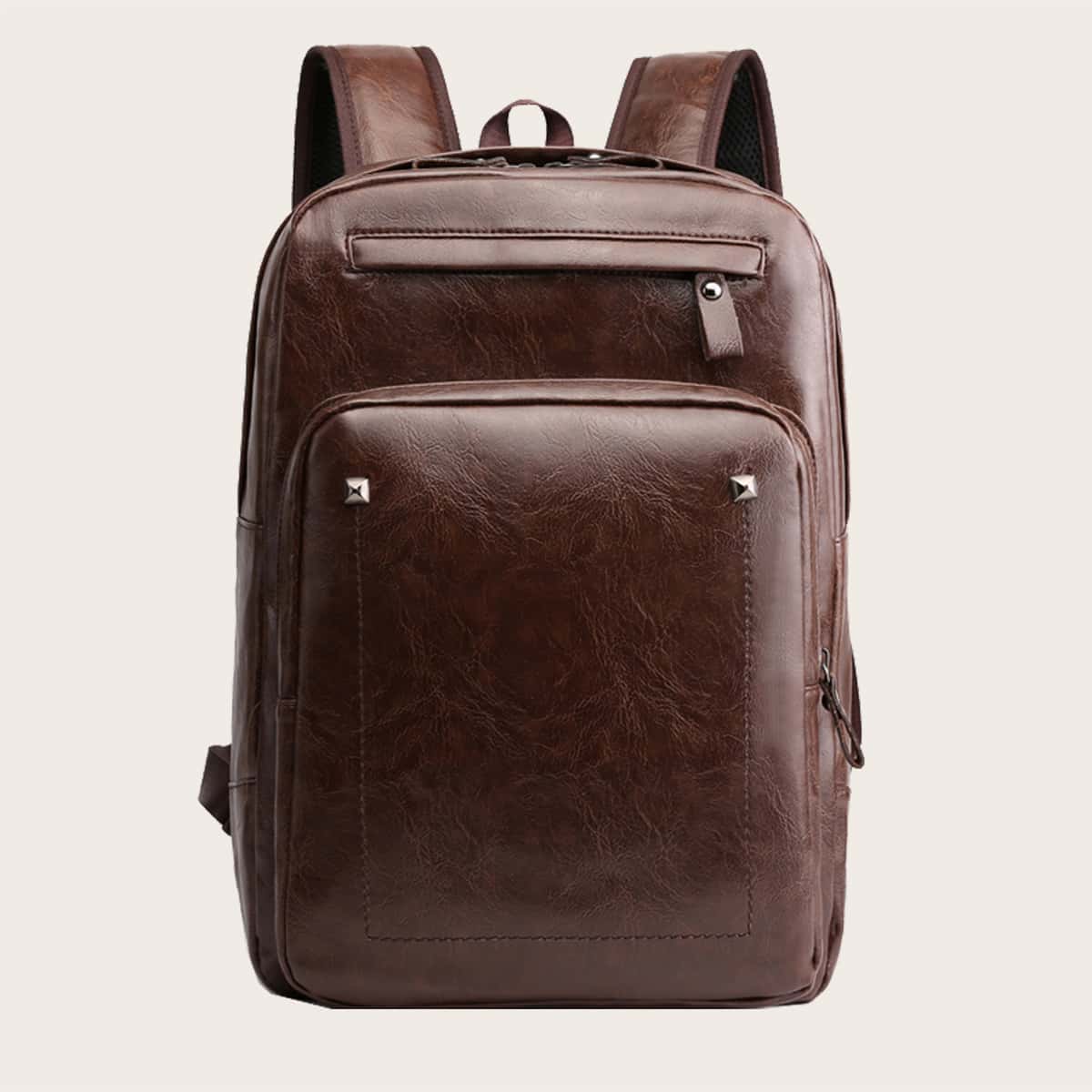 

Guys Vintage Design Large Capacity Backpack, Coffee brown