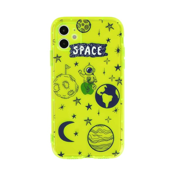 

Neon Lime Astronaut & Planet Pattern iPhone Case, Lime green neon