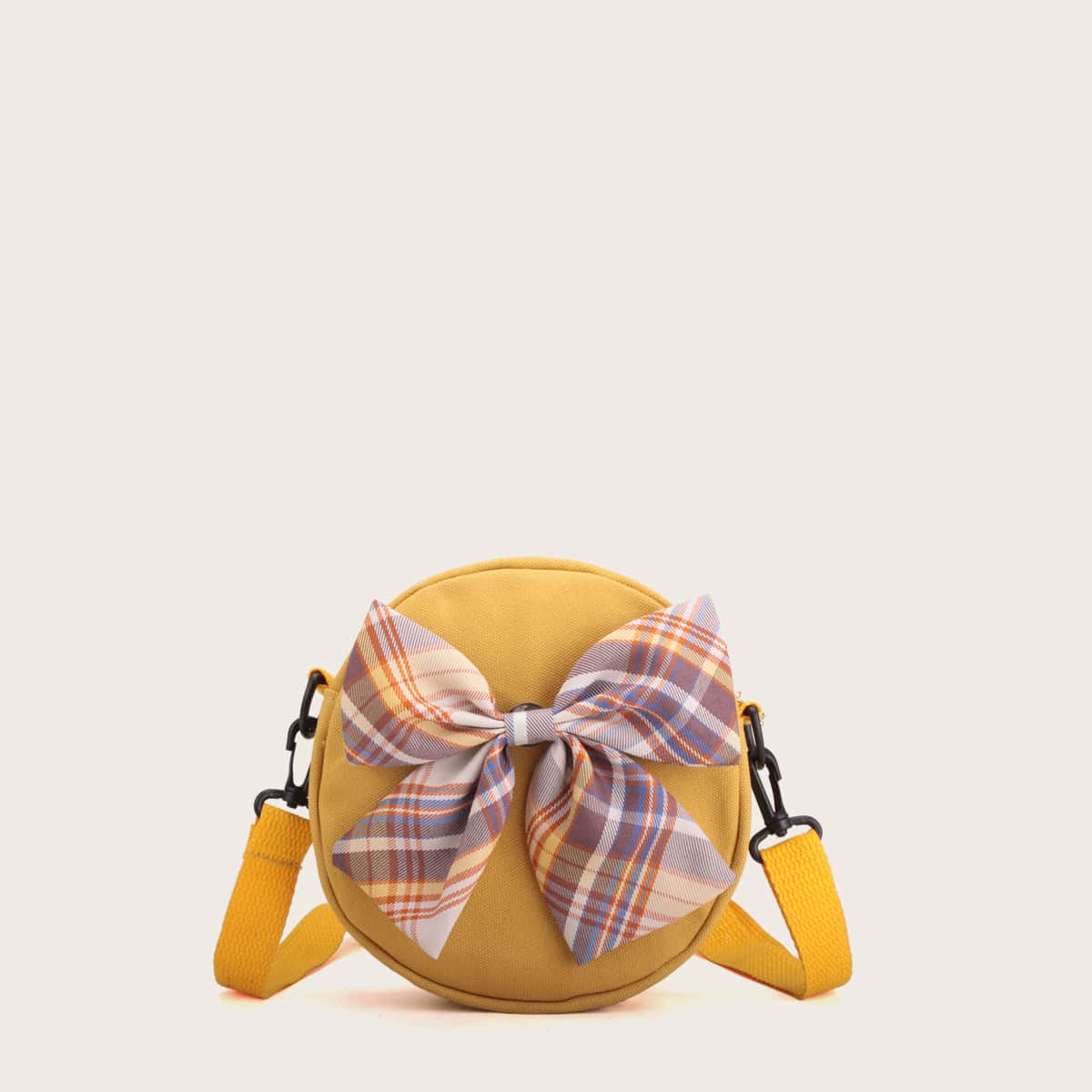 

Plaid Bow Decor Crossbody Bag, Yellow