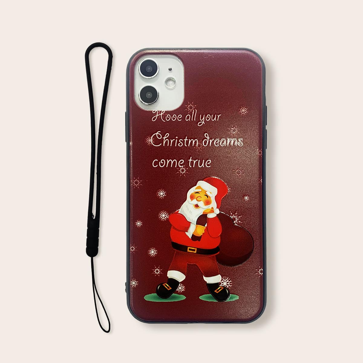 

Santa Claus Pattern iPhone Case With Lanyard, Multicolor
