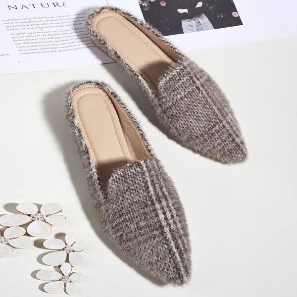 

Fluffy Wide Fit Loafers, Grey