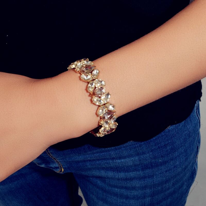 

Gemstone Decor Bracelet, Gold