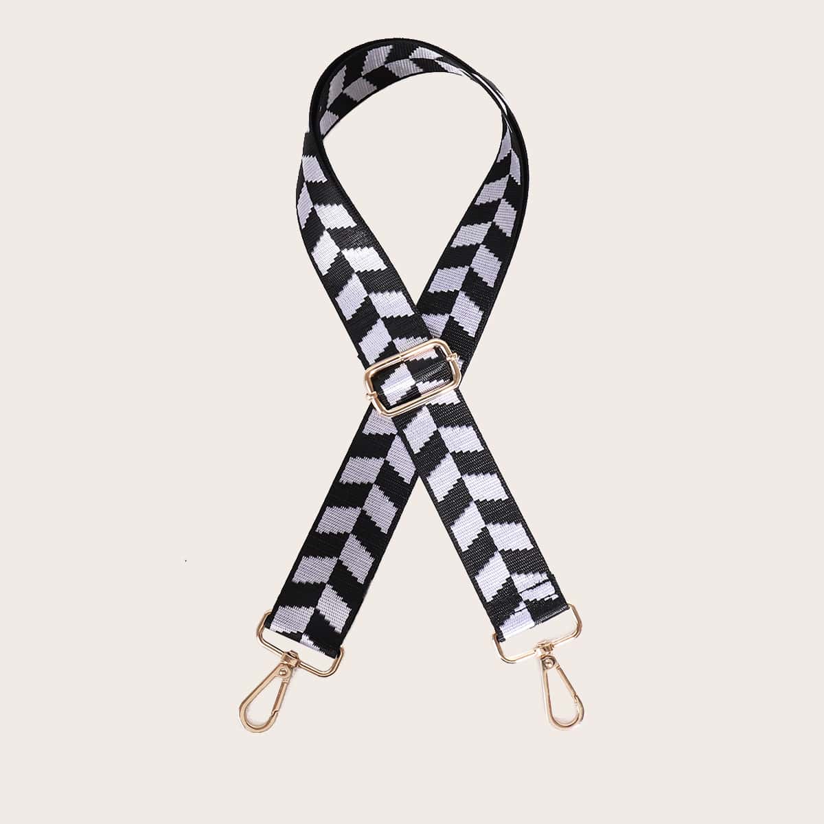

Chevron Graphic Bag Strap, Black and white