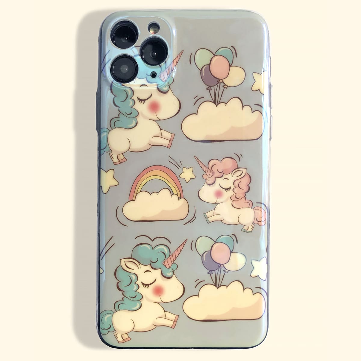 

Cartoon Unicorn Pattern iPhone Case, Multicolor