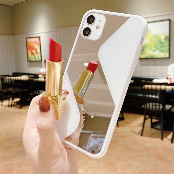

Glitter Mirror iPhone Case, White
